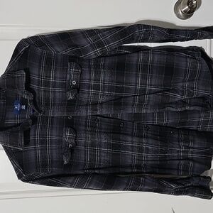 George Men's Dark Plaid Shirt Jacket